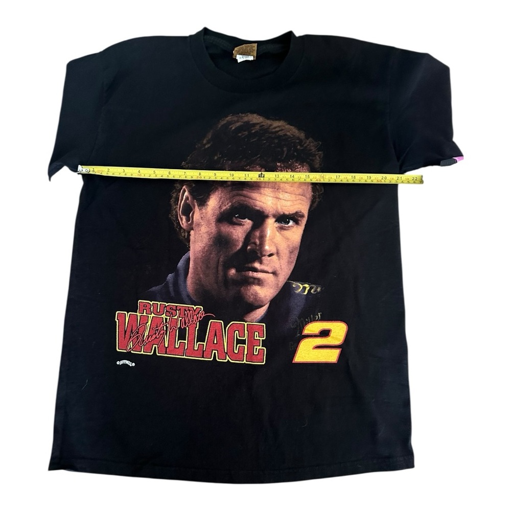 Vintage Rusty Wallace Racing T Shirt Nutmeg Mills 90s NASCAR Black #2 Men’s L - Picture 5 of 10
